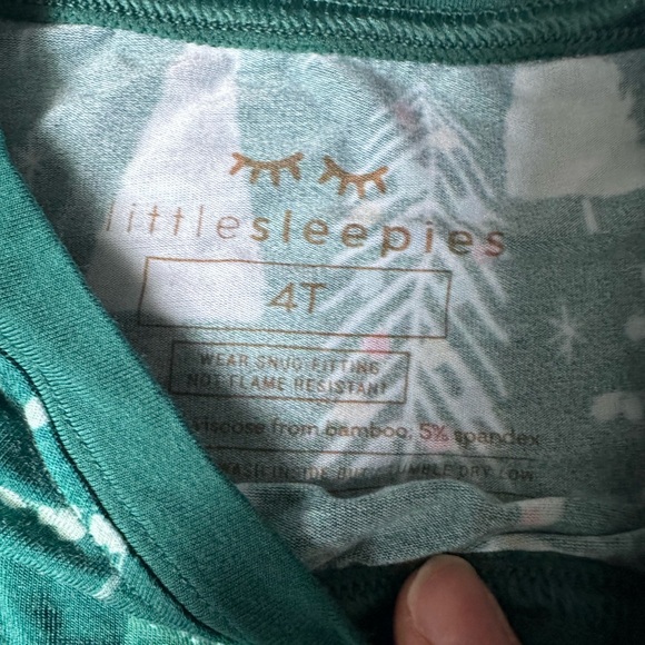 Little Sleepies Twinkling Trees Ling Sleeve Pants 4T Pajamas - Picture 5 of 5